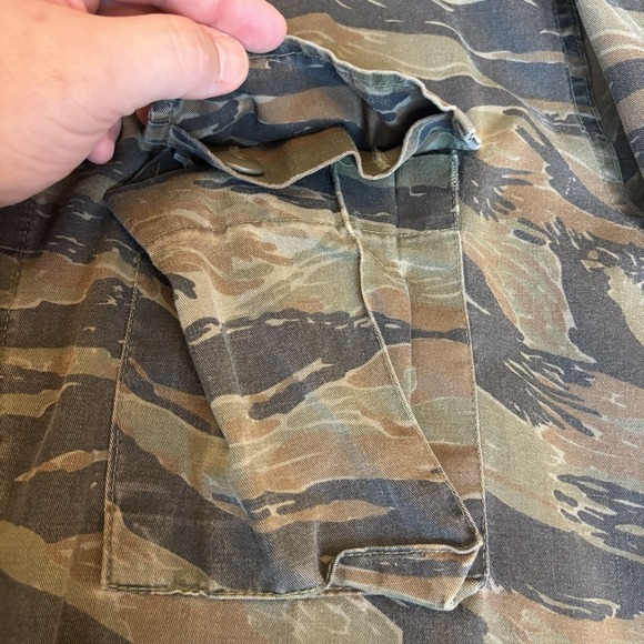 80s Tiger Stripe Camo Military Field Jacket Men's Medium Green Camouflage VTG - Picture 5 of 11